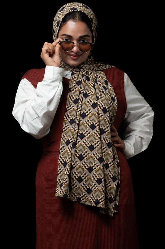 Mustard Retro Jersey Scarf
