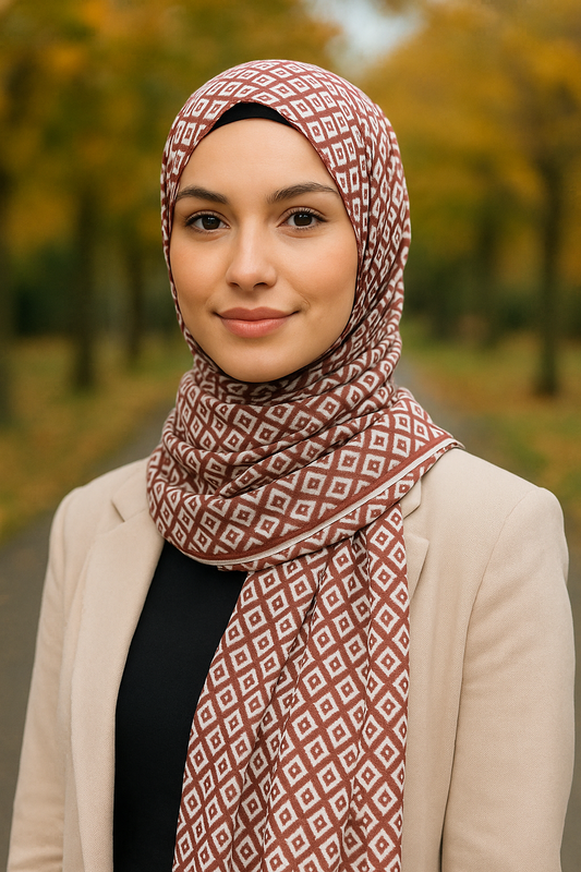 Multi Geometric Luxe Jersey Scarf and Hijab
