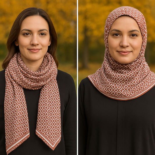 Multi Geometric Luxe Jersey Scarf and Hijab