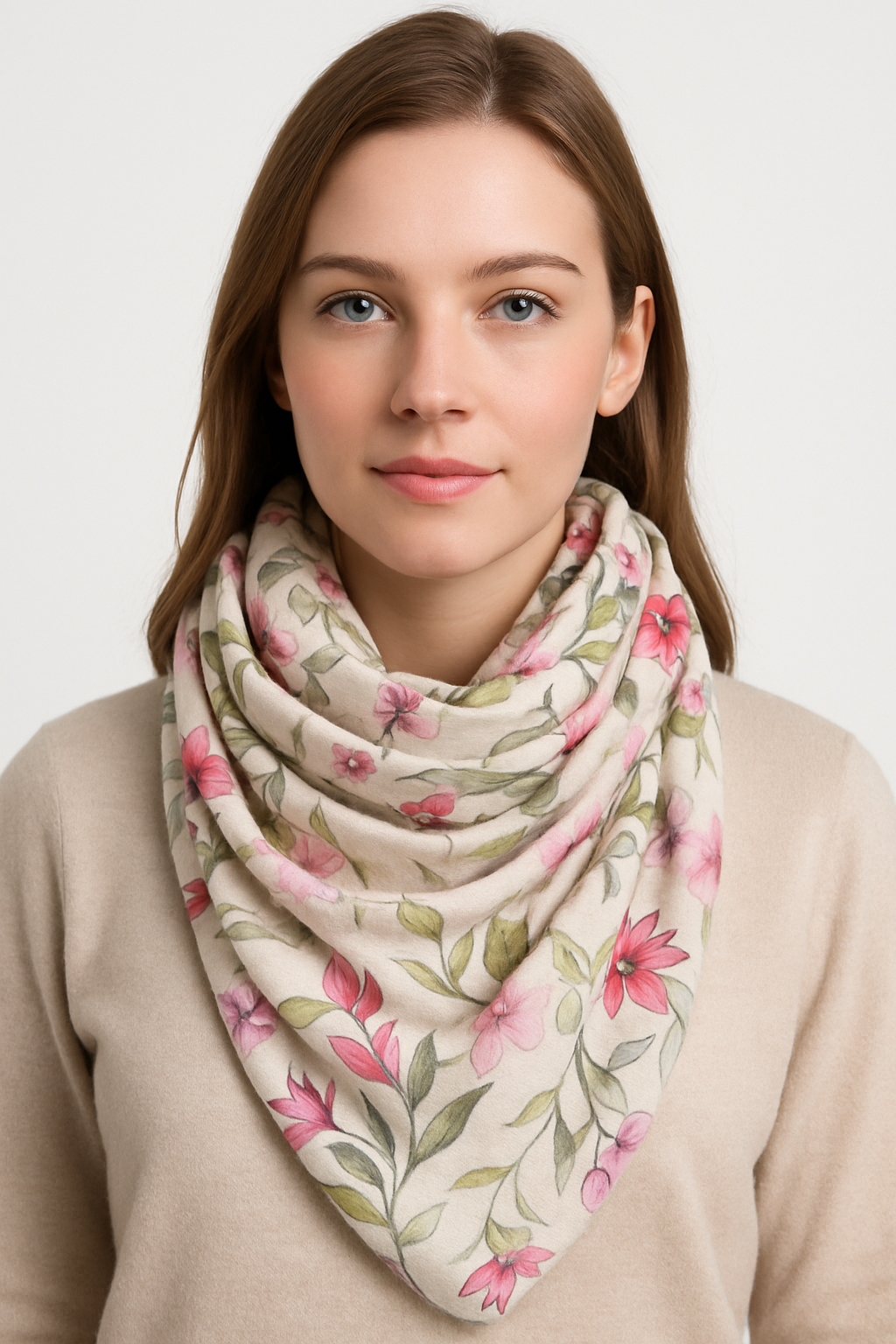 Blossom Serenity Printed Floral Jersey Scarf and Hijab