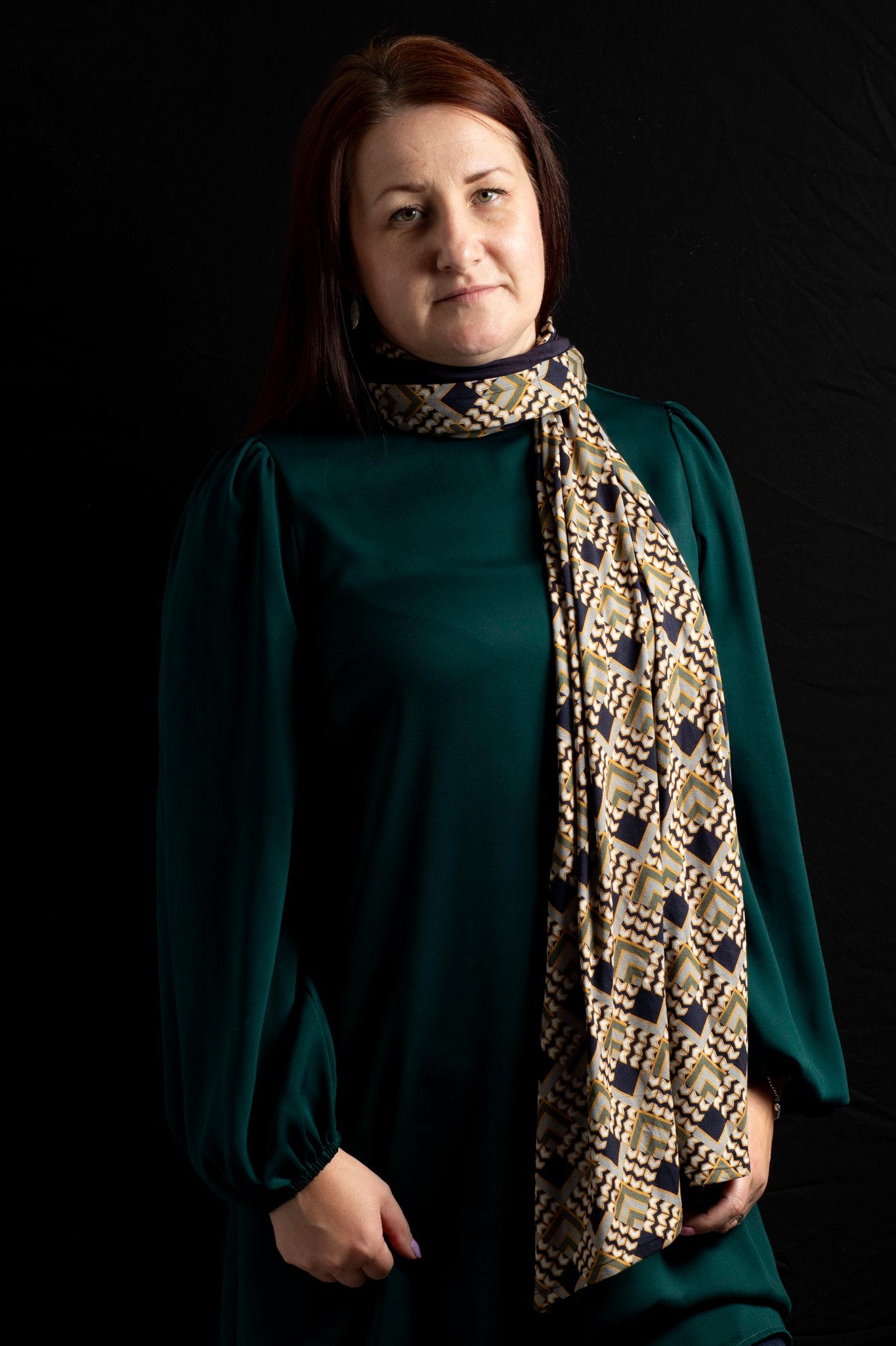 Mustard Retro Jersey Scarf