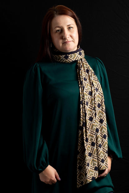 Mustard Retro Jersey Scarf