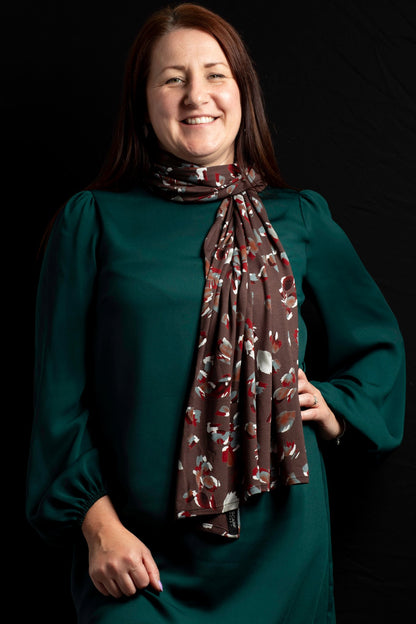 Brown Splash Jersey Scarf