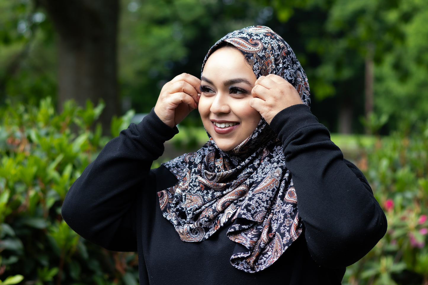 Black Paisley Jersey Scarf